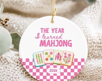 Mahjong Gift Ideas, Mahjong Ornament, Personalized Group Club Keepsake Hostess Friend Game Night Gift
