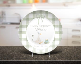 One Silly Goose Birthday Plate, Custom Personalized Kids Dinnerware, Heirloom Keepsake for First Birthday