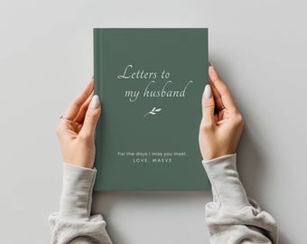 Journal de deuil de la perte d'un mari, lettres à mon mari, cadeau commémoratif pour conjoint, cadeaux pour femme en deuil