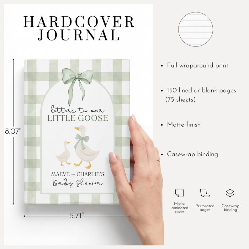 Silly Goose Baby Shower Guest Book, Personalized Keepsake for New Parents, Advice & Wishes Journal, Custom Sign-In Book, Gender Neutral Gift image 7