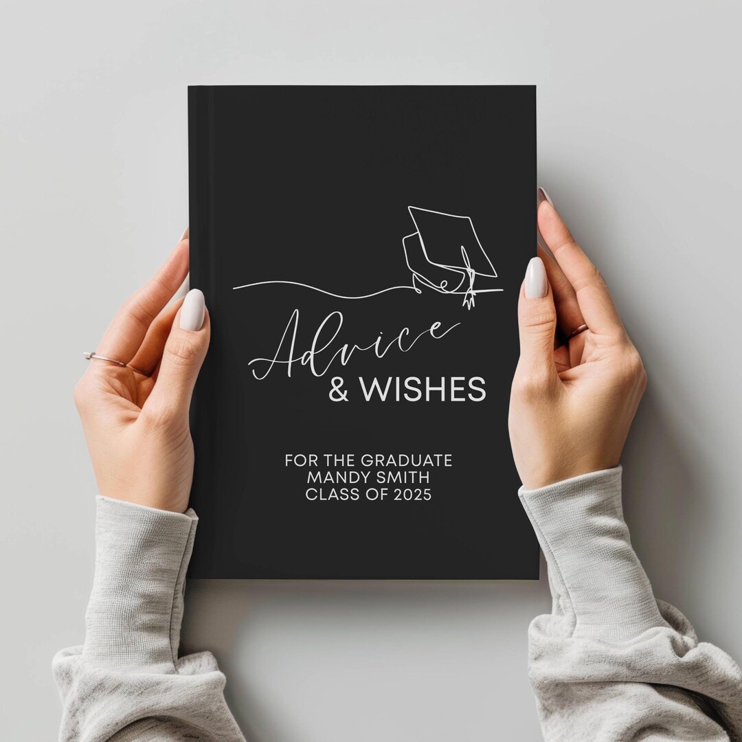 Graduation Advice Notebook, Personalized Wishes for Graduate, Custom ...