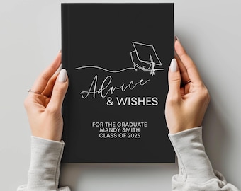 Graduation Advice Notebook, Personalized Wishes for Graduate, Custom Keepsake Gift, Class of 2025 Memories