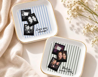 Personalized Photo Trinket Tray, Custom Jewelry Ring Dish, Gift for Best Friend, Bestie, Bridesmaid Proposal, Wedding Gift