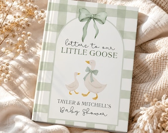 Silly Goose Baby Shower Guest Book, Personalized Keepsake for New Parents, Advice & Wishes Journal, Custom Sign-In Book, Gender Neutral Gift