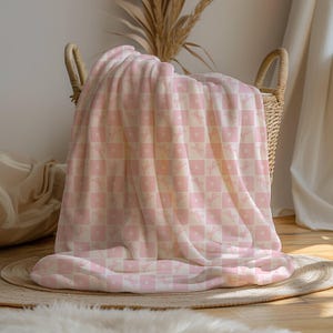 Pretty in Pink Bow Blanket - Shabby Chic Decor - Preppy Gift for College - Soft Lightweight Blanket