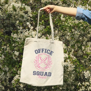 Office Squad Tote Bag Coworker Gift Canvas Bag for Administrative Assistants Team Tote for Office Staff