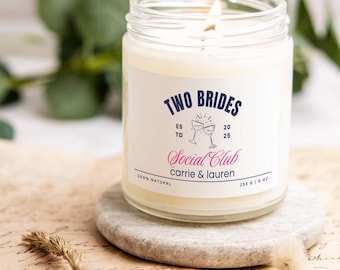 Lesbian Bachelorette Candle, Unique Wedding Gift for LGBTQ Couples, Funny Bridal Shower Decor, Engagement Gift for Same-Sex Weddings