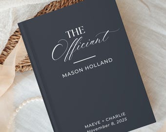 Personalized Officiant Book, Custom Notebook for Ceremony, Lined Luxury Journal for Wedding Day Speech Gifts