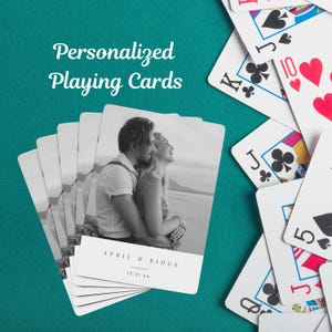 Cartes à jouer personnalisées Jeu de poker personnalisé Cadeau unique pour les couples Cadeau pour une soirée de jeux amusante