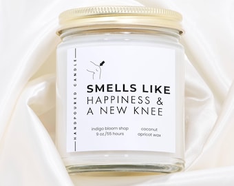 Knee Replacement Candle, Surgery Recovery Gift, Encouragement for Healing, Funny Get Well Soon Gift, Knee Surgery Care Package