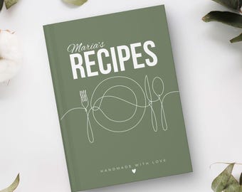Custom Recipe Book Family Heirloom Cookbook Personalized Gift for Grandma Mom Recipe Journal