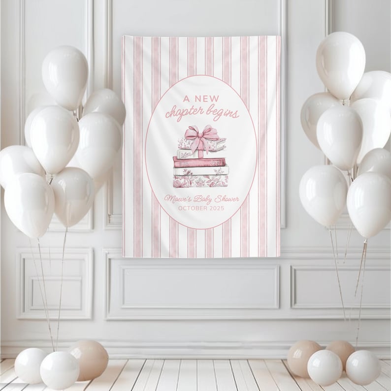 New Chapter Baby Shower Backdrop, Custom Storybook Welcome Sign, Personalized Banner, Book Themed Shower, Storybook Shower, Once Upon a Time 26" × 36"
