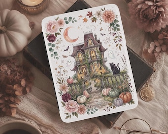 Whimsical Halloween Kindle Case, Trendy Black Cat, Girly Halloween, Preppy Floral Fall, Girly Halloween, Paperwhite 12 2024, 11th Gen