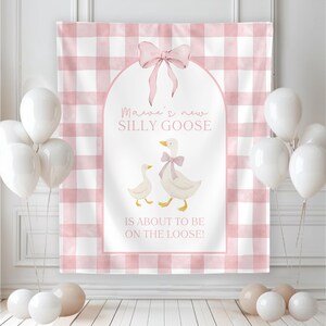 Silly Goose Baby Shower Backdrop, Adorable Goose Party Decor, Little Goose Theme, Vintage Goose, Fun Celebration Photo Props image 5