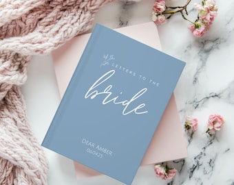 Letters to the Bride Personalized Bridal Shower Book, Something Blue for the Bride, Bridal Party Gift Ideas, Advice for the Bride to Be