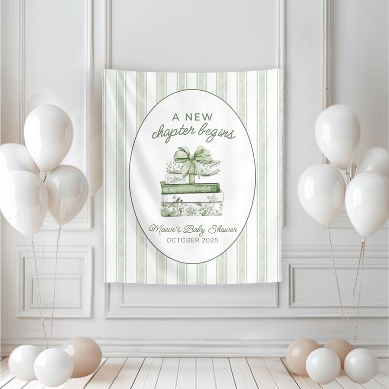 New Chapter Baby Shower Backdrop, Custom Storybook Welcome Sign, Personalized Banner, Book Themed Shower, Storybook Shower, Once Upon a Time 50" × 60"