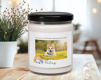 Candela commemorativa personalizzata per animali domestici con foto, candela con foto personalizzata in amorevole ricordo, regalo per il dolore della perdita di un animale domestico, regalo di condoglianze per animali domestici.