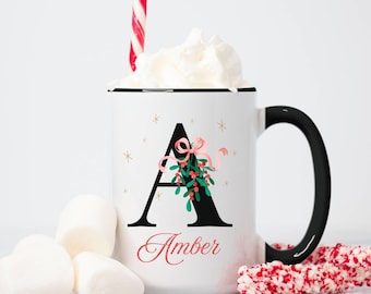 Gepersonaliseerde kerstmok Aangepaste naam mok Geheime kerstman cadeau kerstkoffiekopje