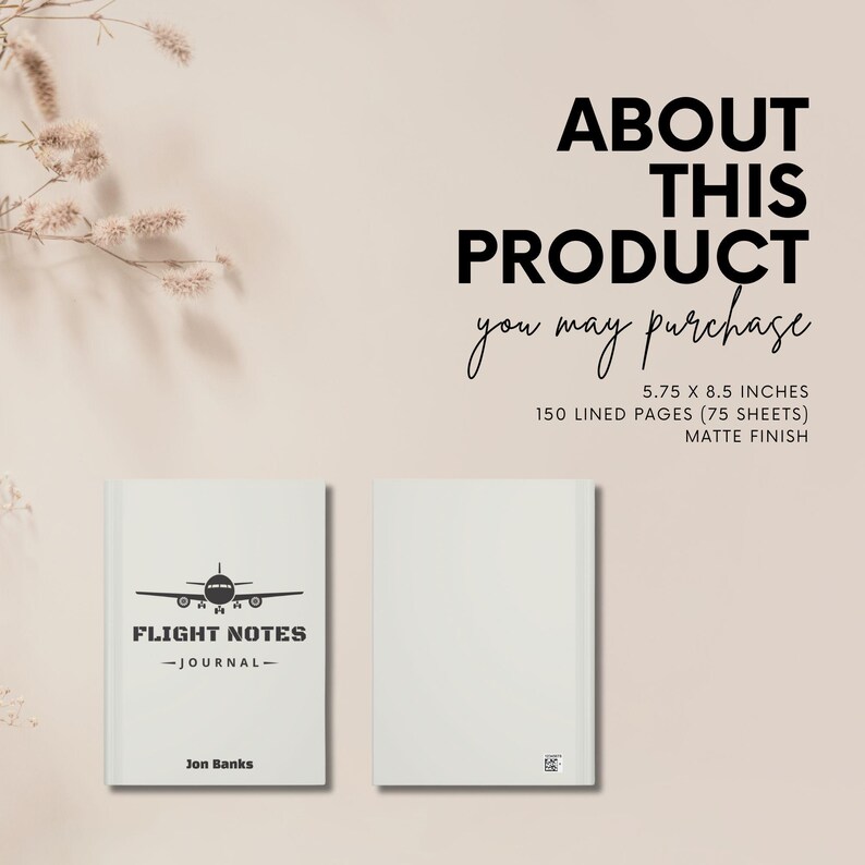 Personalized Pilot Journal Custom Aviation Gift Flight Log Book Unique ...
