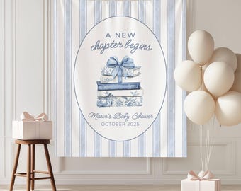 New Chapter Baby Shower Backdrop, Custom Storybook Welcome Sign, Personalized Banner, Book Themed Shower, Storybook Shower, Once Upon a Time