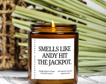 Engagement Candle, Smells Like Jackpot, Funny Personalized Gift, Custom Bachelorette Party Candle, Wedding Gift for Couples