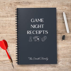 Game Night Score Book Personalized Family Game Night Journal Fun Scorekeeping Gift for Board Game Lovers
