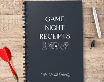 Game Night Score Book Personalized Family Game Night Journal Fun Scorekeeping Gift for Board Game Lovers