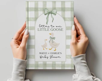 Libro de visitas para baby shower de Silly Goose, recuerdo personalizado para nuevos padres, diario de consejos y deseos, libro de firmas personalizado, regalo de género neutro