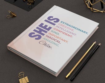 She Is Me Journal Personalized Journal for Women Custom Name Gift Self Care and Healing Notebook