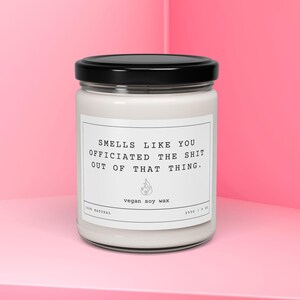 Bougie cadeau pour une officiante de mariage - cadeau de remerciement pour une proposition d'officiant - décoration de cérémonie humoristique