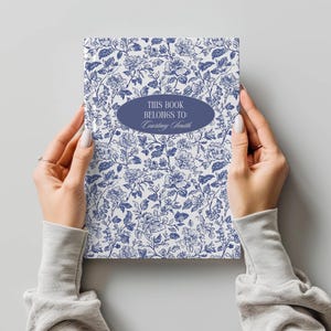Blau Toile personalisiertes Journal, Name Notizbuch für Frauen, einzigartiges Geschenk für sie, elegantes Schreiben Journal