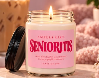 Senior Year Has Begun Graduation Countdown Class of 2027 High School Senior Sunrise Gift Soy Candle, Grad Keepsake