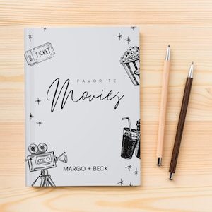 Custom Film Journal Personalized Movie Memories Book Film Review Journal for Couples Gift for Film Lovers