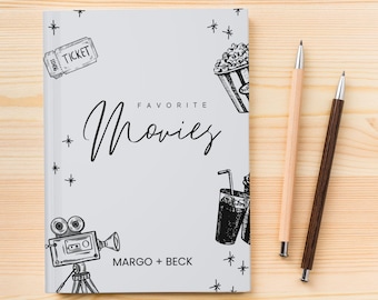 Custom Film Journal Personalized Movie Memories Book Film Review Journal for Couples Gift for Film Lovers