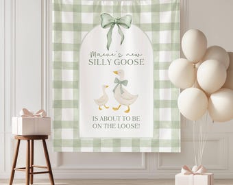 Silly Goose Baby Shower Backdrop, Adorable Goose Party Decor, Little Goose Theme, Vintage Goose, Fun Celebration Photo Props