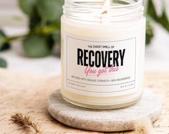 Recovery Candle, Get Well Soon Gift, Healing Scented Candle, Surgery Care Package, Funny Gift for Friends