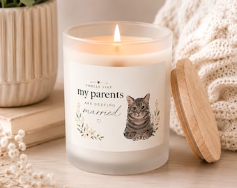 Personalized Engagement Pet Candle, Custom Dog or Cat Engagement Gift, Newly Engaged Gift for Couple, Bridal Shower