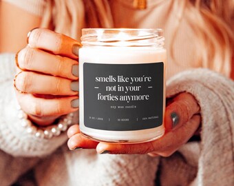 Funny 50th Birthday Candle Gift Smells Like You're Not in Your 40s Perfect Gift for Her or Him