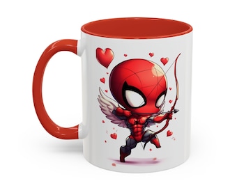 Spider-man and Venom Valentines Day Accent Coffee Mug (11oz)