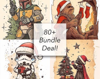 Star Wars Christmas Big Bundle Digital Download Printable Wall Art Christmas Artwork