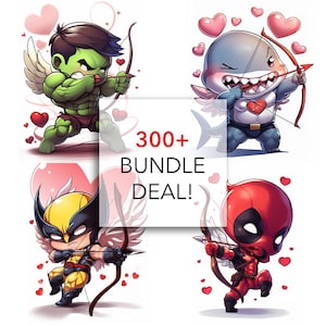 Marvel Rivals Valentinstag Dekor 300+ Super Hero Valentinstag Geschenk für ihn Valentinstag Karten Marvel und DC Charaktere Printable Download