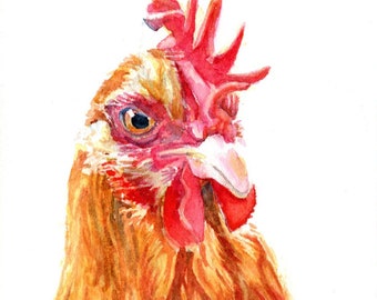 Pippa, Buff Orpington Hen 4"x4"x5/8”archival print, Chicken Gifts, Farmhouse Decor, Chickens, Farm animals, Chicken Flock