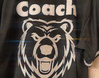 Camisa de beisebol com strass feita sob encomenda