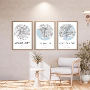 3 set di mappe personalizzate della città, città personalizzate, stampa personalizzata della città, poster minimalista della mappa della città
