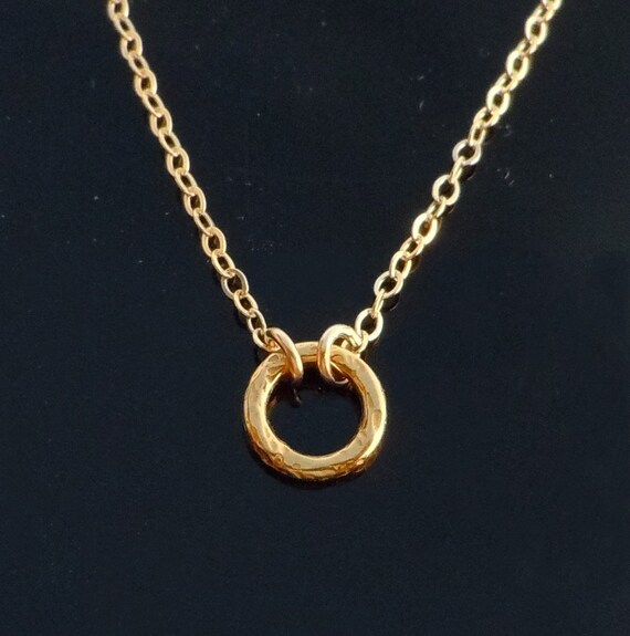 Items similar to Tiny Karma Necklace in Gold on a 14kt Gold FIlled ...