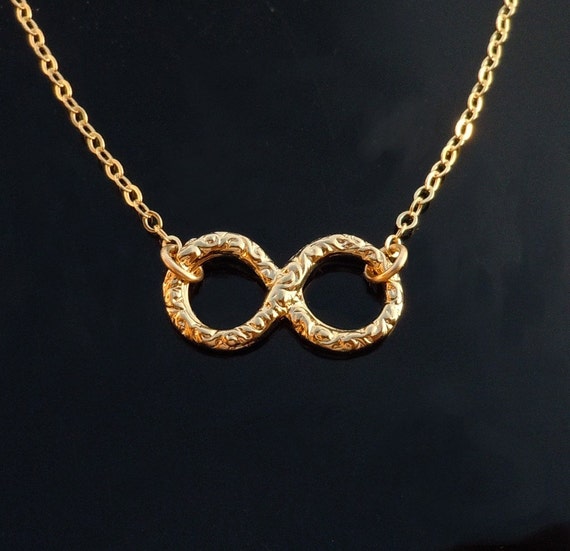 Items similar to Gold Infinity Necklace on a 14kt Gold Filled Chain on Etsy