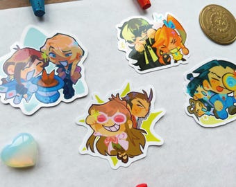Ace Attorney Duo Stickers |  ~2.5 inch lawyer game stickers