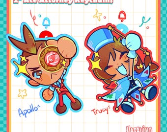 Ace Attorney Acrylic 2.36" keychain, Apollo Justice Trucy Wright