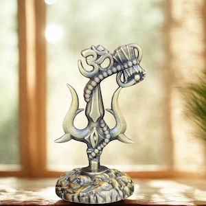 Lord Shiva Trishul Idol: Hindu Puja Mandir Decor