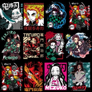100 Demonslayer Anime PNG Designs: T-Shirt & Hoodie Graphics (Digital Download)